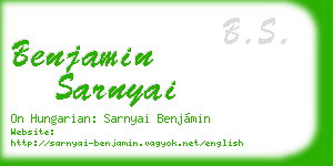 benjamin sarnyai business card