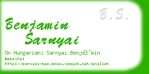 benjamin sarnyai business card